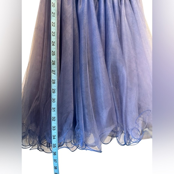 May Queen Couture USA Dress Sequined Prom Formal Cocktail HOCO Size 10 Blue - Picture 4 of 16